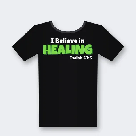 I Believe in Healing design on a black t-shirt
